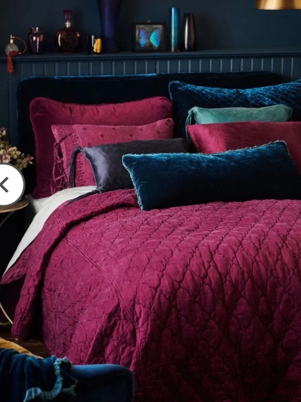 Stunning Bella Notte Paloma Charmeuse Lumbar Throw Pillow Magenta New